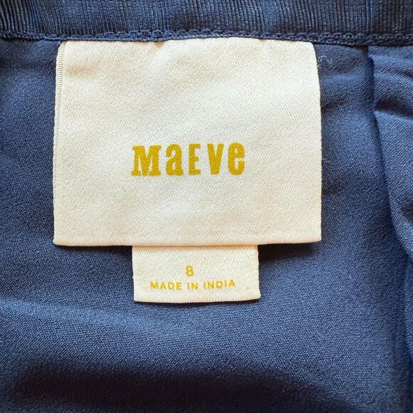 Anthropologie Maeve Pome Blossom Embroidered Tulle Full Skirt in Blue & Hot Pink - Picture 9 of 12